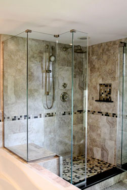 showerhead tile bathroom
